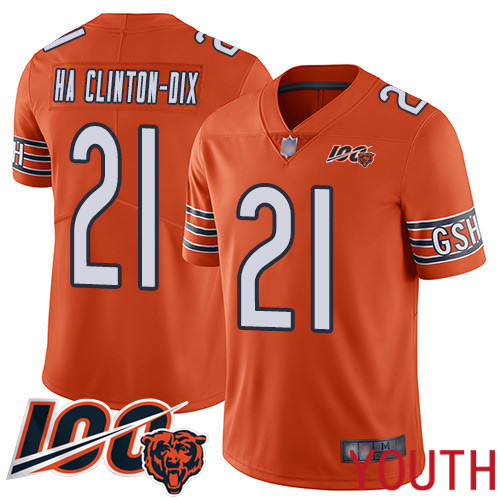 Chicago Bears Limited Orange Youth Ha Ha Clinton-Dix Alternate Jersey NFL Football #21 100th Season